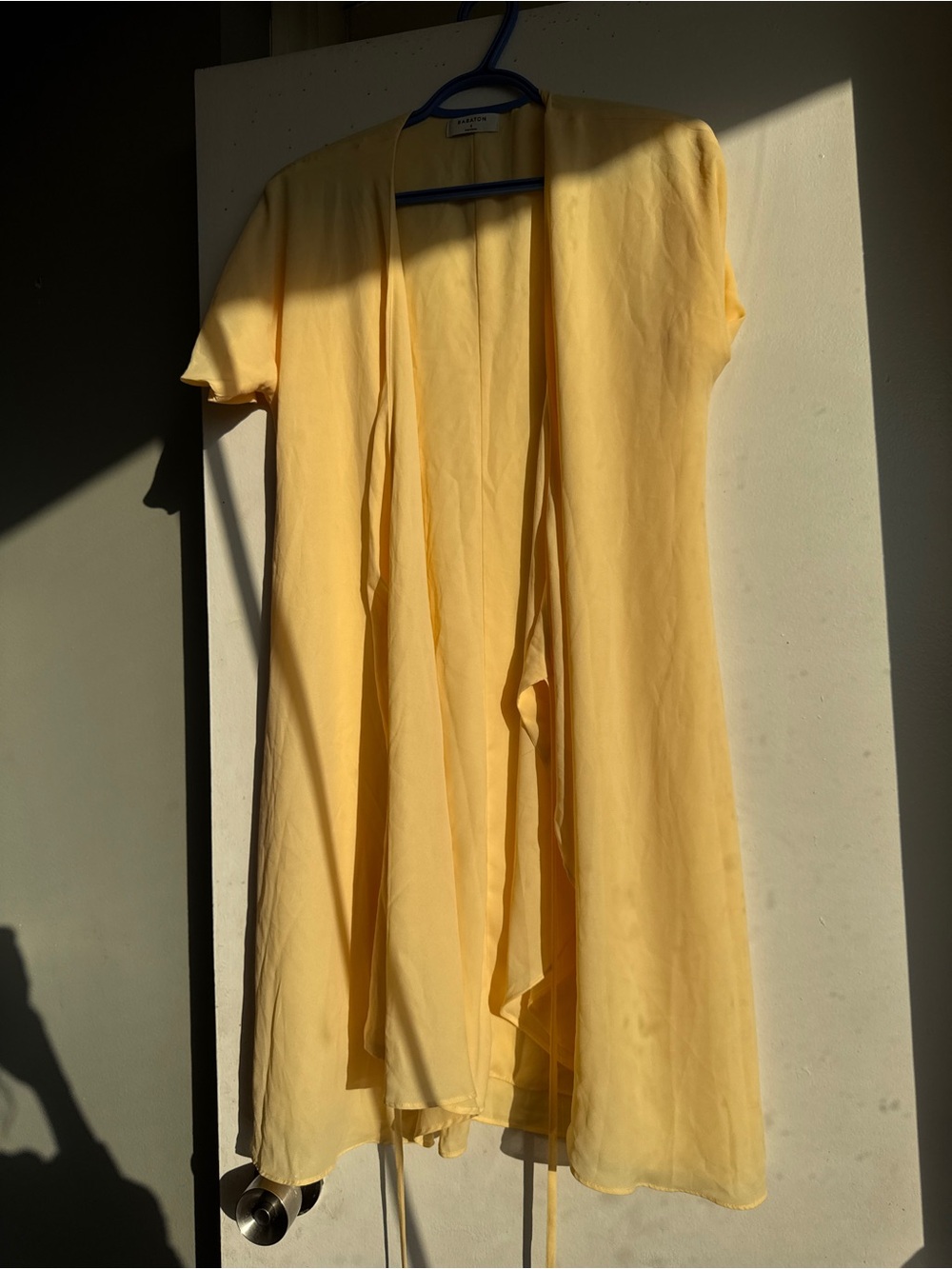 Babaton Soft Yellow Sheer Open-Front Duster